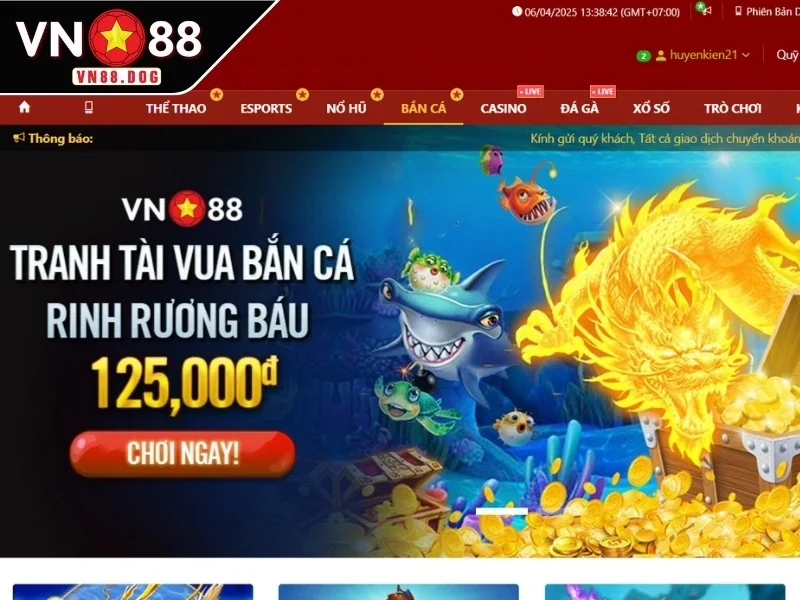 Giới thiệu khái quát về sảnh bắn cá tại VN 88